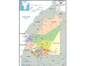 Mauritania Physical Wall Map