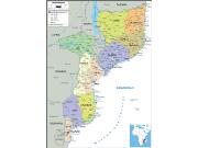 Mozambique Political Wall Map