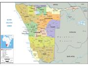 Namibia Political Wall Map