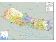 Nepal Political Wall Map