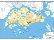 Singapore Physical Wall Map