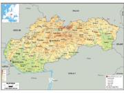 Slovakia Physical Wall Map