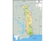 Togo Physical Wall Map