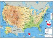 USA Physical Wall Map