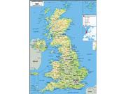 United Kingdom Physical Wall Map