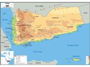 Yemen Physical Wall Map
