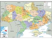 Ukraine Political Wall Map