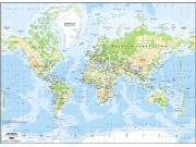 Europe-Centered World Physical Wall Map from GeoAtlas