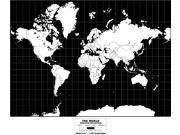 Europe-Centered World Simplified Wall Map from GeoAtlas