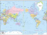 Pacific-Centered World Political Wall Map from GeoAtlas