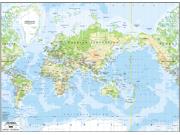 Asia-Centered World Physical Wall Map from GeoAtlas