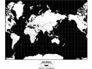 Asia-Centered World Simplified Wall Map from GeoAtlas