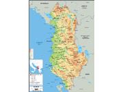 Albania Physical Wall Map
