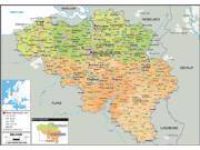 Belgium Political Wall Map