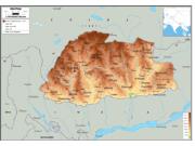 Bhutan Physical Map, Graphi Ogre Bhutan Physical Map, Map of Bhutan, Bhutan Map, Bhutan Wall Map