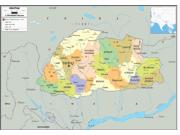 Bhutan Political Wall Map