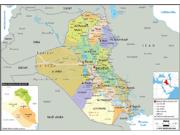 Iraq Political Wall Map