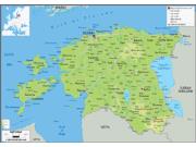 Estonia Physical Wall Map