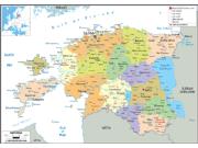 Estonia Political Wall Map