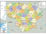Lithuania Political Wall Map