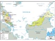 Malaysia Political Wall Map