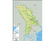 Moldova Physical Wall Map