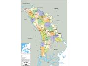 Moldova Political Wall Map