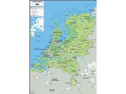 Netherlands Physical Wall Map