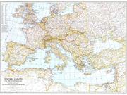 Europe and the Mediterranean 1939 Wall Map