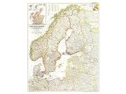 Northern Europe 1954 Wall Map