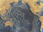 Pacific Ocean Floor 1969 Wall Map