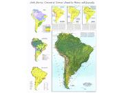 South America Physical 1972 Wall Map