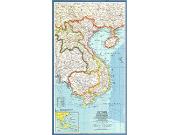 Vietnam, Cambodia and Laos 1965 Wall Map