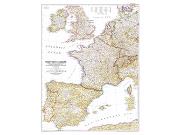 Western Europe 1950 Wall Map