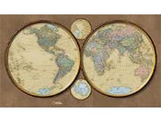 World Hemispheres Wall Map (includes Ocean Floor)