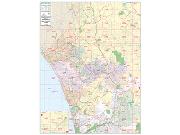 North San Diego, CA Wall Map