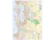 Seattle, WA Wall Map