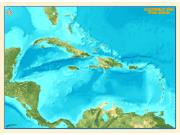 Caribeean Sea and Islands from Space Wall Map