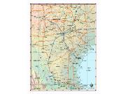 South Texas Wall Map