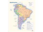 South America Political Wall Map