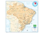 Brazil Wall Map