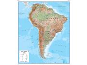 South America Physical Wall Map