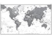 World Political Black And White  Wall Map