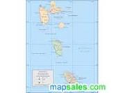 Dominica/Guadelupe/Martinique Wall Map