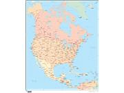 North America Continent Wall Map