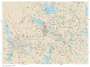 Dallas/Fort Worth Metro Area Wall Map