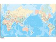 Japan Centered Physical/Political Wall Map from Map Resources