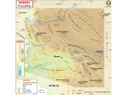 Arizona Physical Wall Map