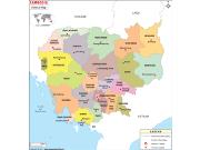 Cambodia Political Wall Map