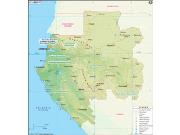 Gabon Wall Map